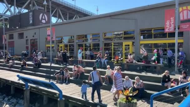 Granville Island Poloostrov Nákupní Čtvrti Fairview Okresu Vancouver Přes False — Stock video