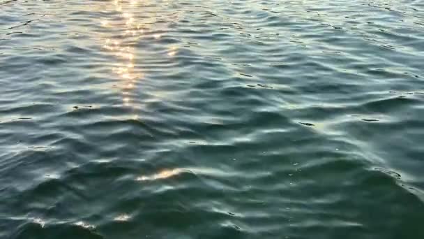 Sonnenlicht Durch Das Wasser Wasserhintergrund Meereswelle Einem Sonnigen Tag Sonnenhasen — Stockvideo