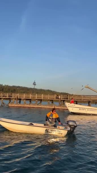 Port Humorzasty Esplanade Ave Rocky Point Park Rekreacyjny Pier Rescue — Wideo stockowe