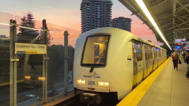 Skytrain Vancouver Distância Entre Duas Paradas Atirando Pára Brisas Você — Vídeo de Stock