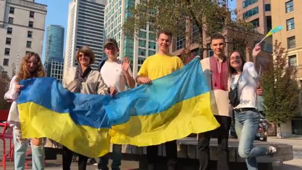 Ukrayna Vancouver Mitinginin Savunucuları Onuruna Ekim 2022 Ukrayna Sanat Galerisi — Stok video
