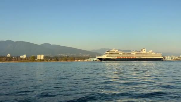 Stanley Park Vancouver Canada Océan Pacifique Calme Sur Eau Énorme — Video