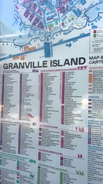 Halbinsel Granville Island Und Einkaufsviertel Fairview District Von Vancouver Gegenüber — Stockvideo