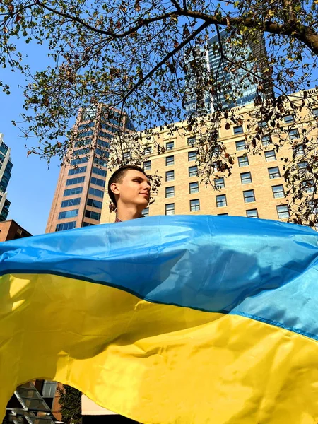 Homenagem Aos Defensores Ucrânia Rali Marcha Vancouver 2022 Galeria Arte — Fotografia de Stock