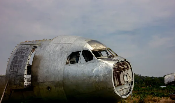 Passenger plane wreck,abandoned plane