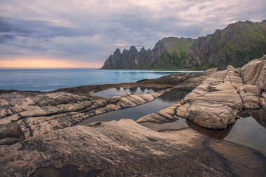 Norveç'te Atlantik sahil.