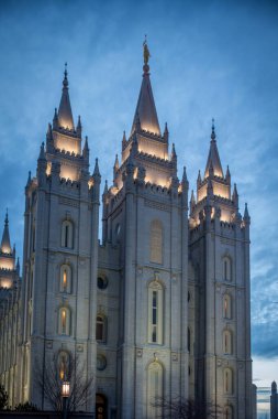 Mormon Tuz Gölü Tapınağı 'nda gün batımı