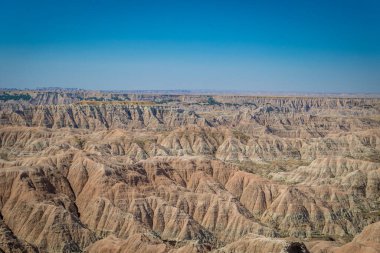 Güney Dakota 'daki Badlands Ulusal Parkı' ndaki kanyonlar.
