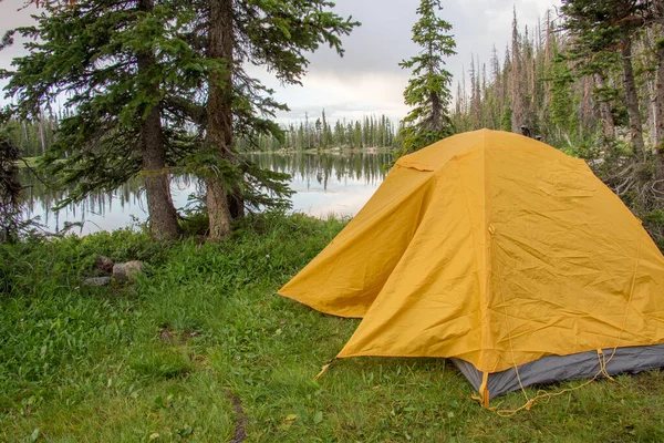 Yellow Tent Mountains Tent — ストック写真