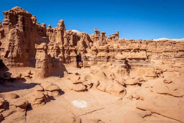 Red Sandstone Hoodoo Rock Formations Goblin Valley State Park Юта — стоковое фото