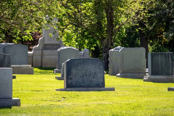 Various Headstones Gravestones Cemetery — Stock Photo, Image