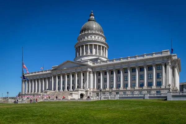 Exterior Del Capitolio Del Estado Utah Salt Lake City Decorado —  Fotos de Stock