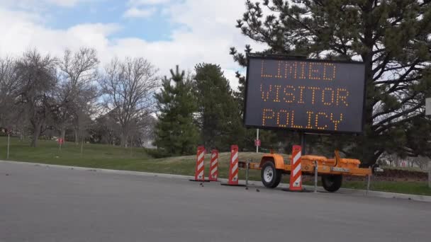 Corona Virus Hospital Visitor Sign — Video Stock