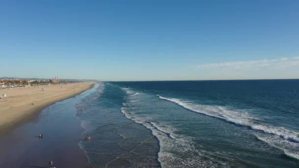 Drone Aerial Huntington Beach Καλιφόρνια Αργά Απόγευμα — Αρχείο Βίντεο