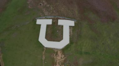 Drone Aerial Rotating Clockwise Around the University of Utah U on the Mountain