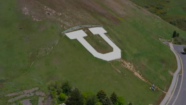 Drone Aerial Rotating Counter Clockwise University Utah Mountain — Video