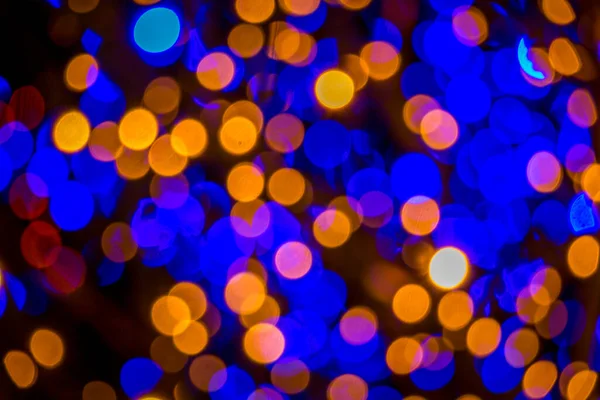 Оранжевые Синие Рождественские Огни Боке — стоковое фото