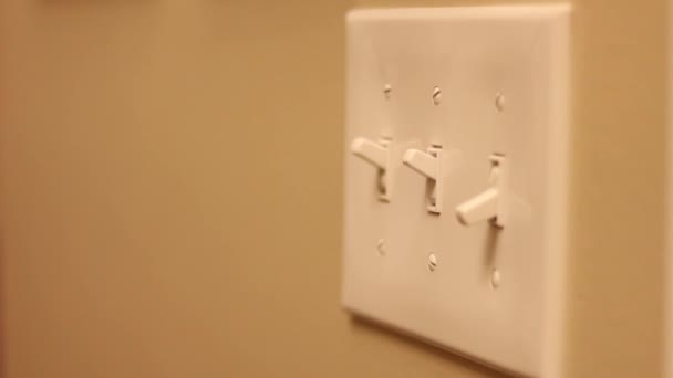 Flipping Wall Light Switch — Stock Video