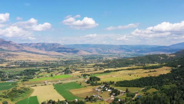 Aerial Drone Rural Farming Town Verano — Vídeos de Stock