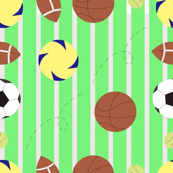 illustration of ball sport with white green strip background