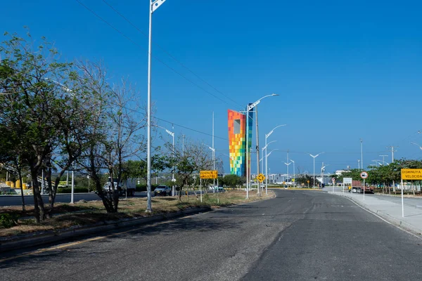 Barranquilla Atlantico Colombie Janvier 2022 Fenêtre Monument Monde Avec Ciel — Photo