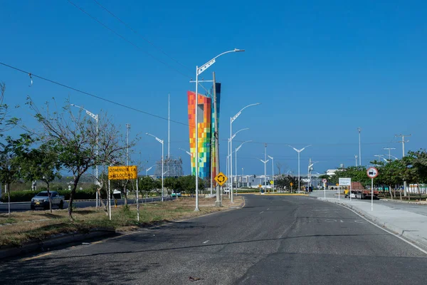 Barranquilla Atlántico Colombia Enero 2022 Monumento Mundo Con Cielo Azul — Foto de Stock