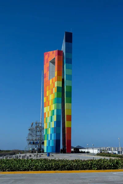 Barranquilla Atlantico Kolumbia Január 2022 Emlékmű Ablak Világ Kék Városban — Stock Fotó