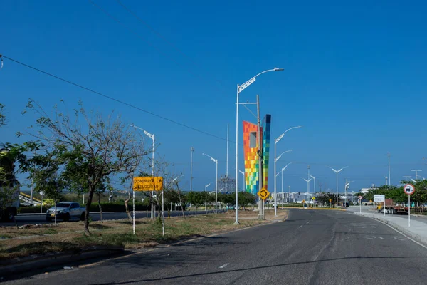 Barranquilla Atlantico Colombia Januari 2022 Monument Venster Naar Wereld Met — Stockfoto