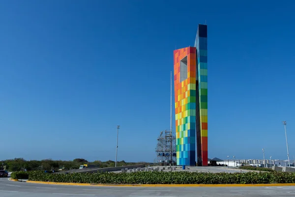 Barranquilla Atlantico Kolumbien Januar 2022 Denkmalfenster Zur Welt Mit Blauem — Stockfoto