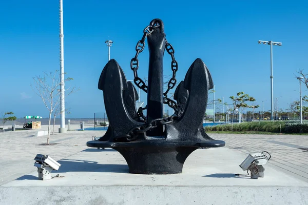 コロンビアのアトランティコにあるバランキラ 2022年1月15日 素晴らしいボードウォークのエル アンクラ記念碑 — ストック写真