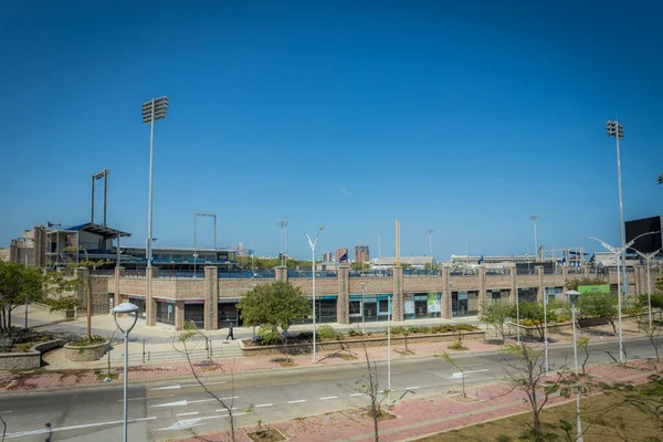 Barranquilla Atlántico Colombia Enero 2022 Estadio Edgar Renteria Cielo Azul — Foto de Stock