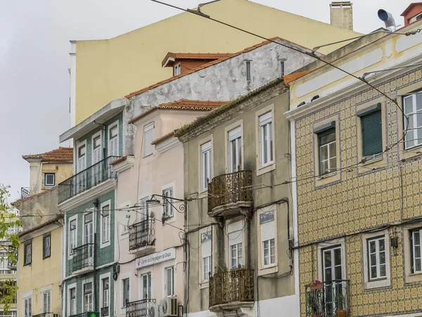Lisboa Portugal April 2022 Colorful Architecture Facade Alfama Neighborhood — Foto de Stock