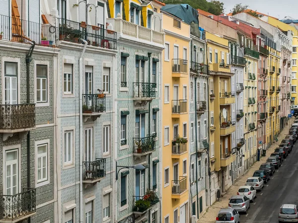 Lisboa Portugal April 2022 Colorful Architecture Facade Alfama Neighborhood — Foto de Stock