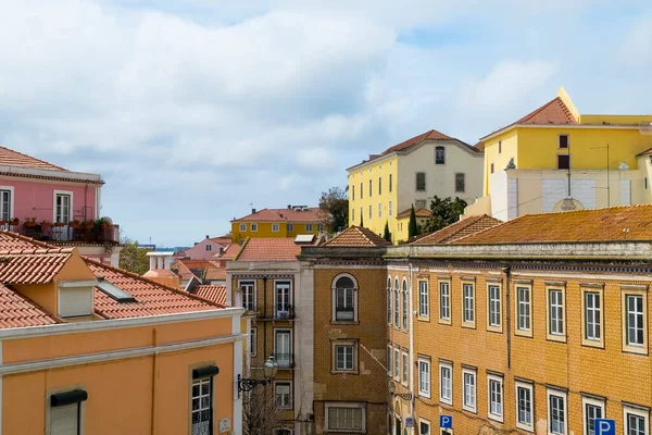 Lisboa Portugal April 2022 Colorful Architecture Facade Alfama Neighborhood — 스톡 사진