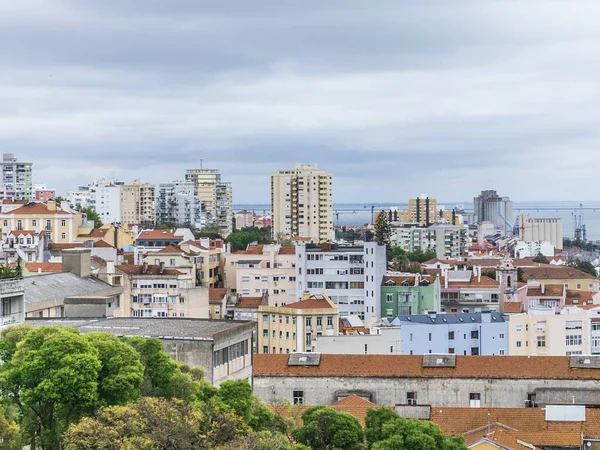 Panoramic Landscape Houses View Tagus River Lisboa Portugal — Stok fotoğraf