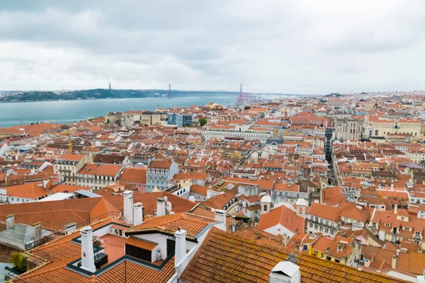 Lisboa Portekiz Nisan 2022 Panoramik Manzara Noviembre Köprüsü Manzaralı Tagus — Stok fotoğraf