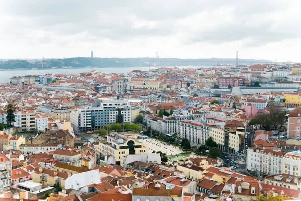 Lisboa Portekiz Nisan 2022 Panoramik Manzara Noviembre Köprüsü Manzaralı Tagus — Stok fotoğraf