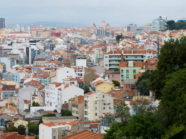 Paisagem Panorâmica Urbana Dos Bairros Cidade Lisboa Portugal — Fotografia de Stock