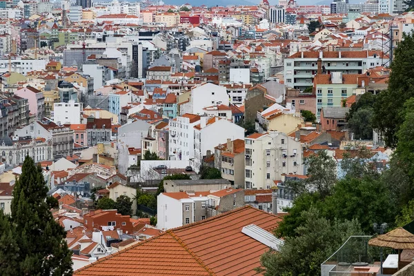 Lisboa Portekiz Nisan 2022 Şehirdeki Mahallelerin Panoramik Kentsel Manzarası — Stok fotoğraf