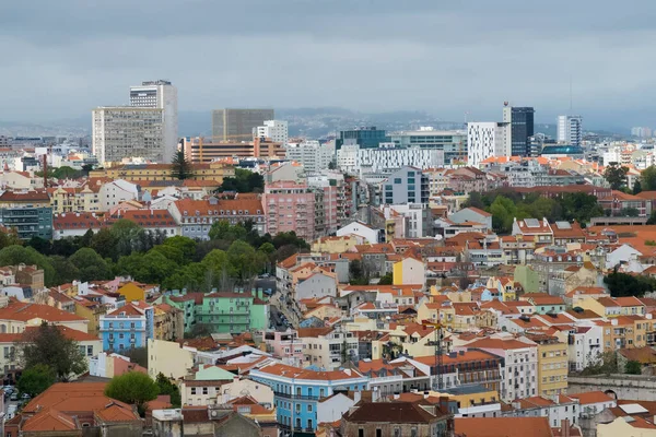 Lisboa Portekiz Nisan 2022 Şehirdeki Mahallelerin Panoramik Kentsel Manzarası — Stok fotoğraf