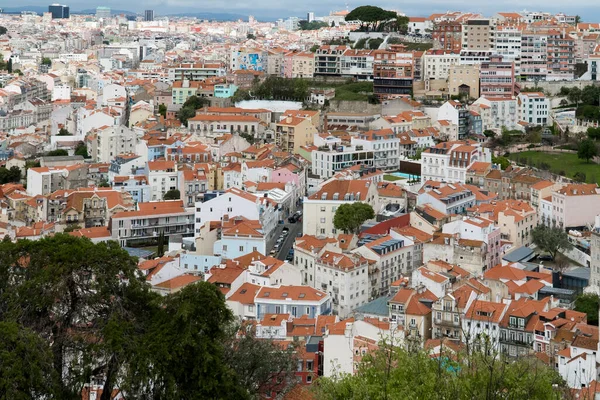 Lisboa Portekiz Nisan 2022 Şehirdeki Mahallelerin Panoramik Kentsel Manzarası — Stok fotoğraf