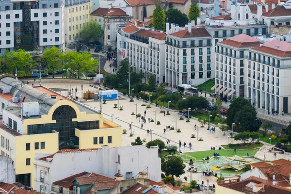 Lisboa Portekiz Nisan 2022 Martim Moniz Kare Panoramik Görünüm — Stok fotoğraf