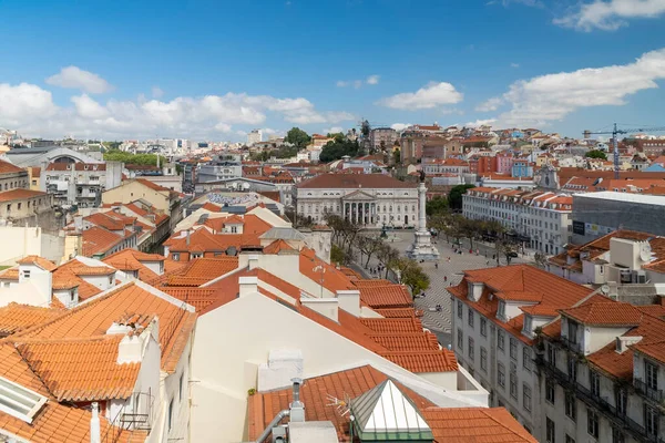 Lisabon Portugalsko Dubna 2022 Rossiovo Náměstí Památník Pedra — Stock fotografie