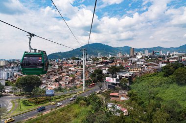 Pereira, Risaralda, Colombia. February 3, 2022: Panoramic landscape in the city with blue sky. clipart