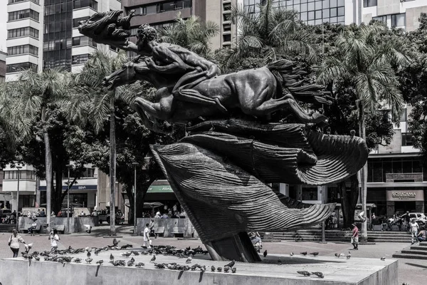 Pereira Risaralda Colombie Février 2022 Bolvar Sculpture Nue Dans Parc — Photo