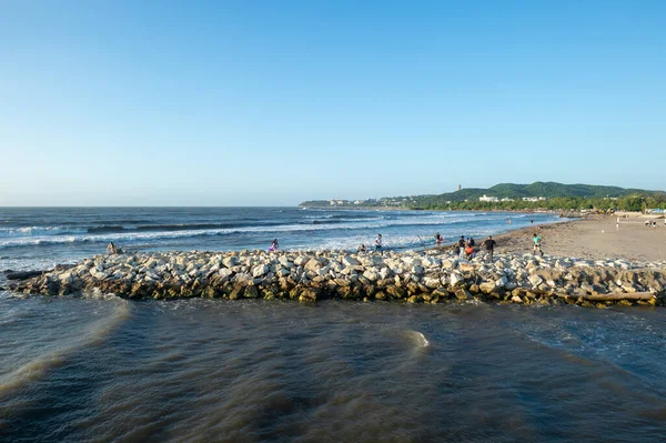 Natuurlandschap Het Strand Met Prachtige Blauwe Lucht Puerto Colombia Atlantico — Stockfoto