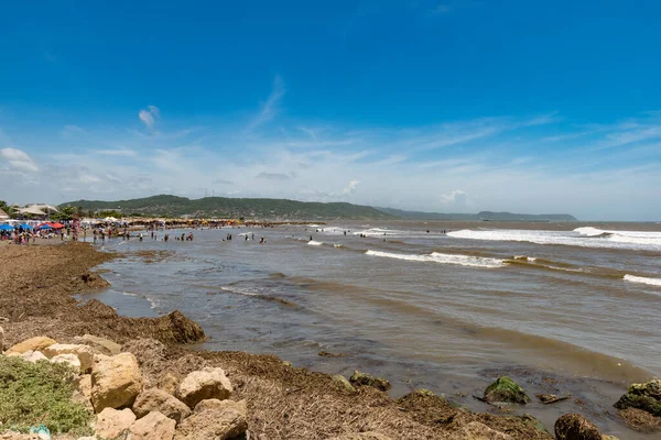 Natuurlandschap Met Uitzicht Zee Prachtige Blauwe Lucht Puerto Colombia Atlantico — Stockfoto