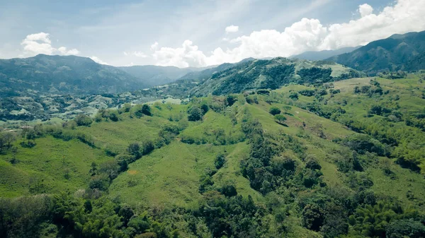 Paisaje Natural Panorámico Con Montañas Cielo Azul Tamesis Antioquia Colombia — Foto de Stock