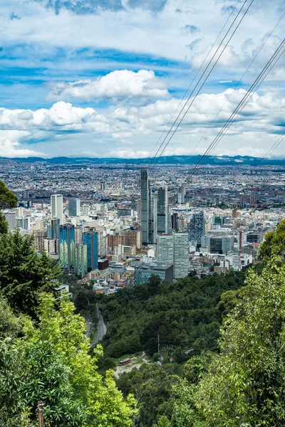 Bogota Kolumbia Szeptember 2022 Panorámás Táj Város Monserrate Domb — Stock Fotó