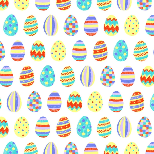 Векторная Иллюстрация Милых Пасхальных Яиц Ручной Работы Многоцветные Яйца Пасхальные — стоковый вектор